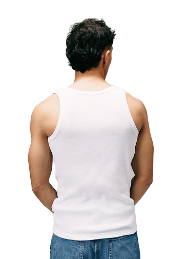 WHITE RIBBED TANK TOP